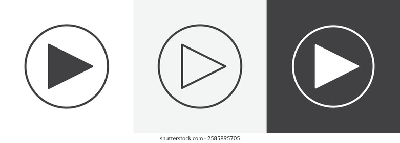 Play vector icons collection graphic designs for ui designs