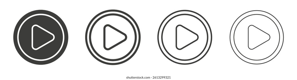 Play vector icons graphic pack
