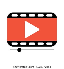 
Reproducir iconos vectoriales. Ilustración de reproducción de vídeo en estilo plano. Pictograma sencillo y plano sobre un fondo aislado.