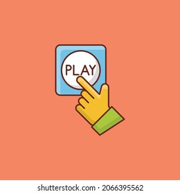 play Vector illustration on a transparent background. Premium quality symbols.Vector line flat color icon for concept and graphic design.