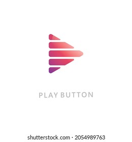 Play vector logo icon. Video icon design template. Music player