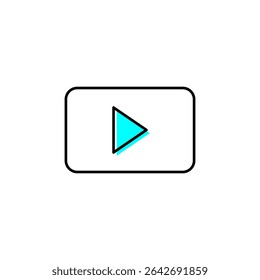 Play vector logo. Social media video player play button.with child image model