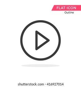 Play Vector Object Picture Image Graphic Glyph Outline Icon