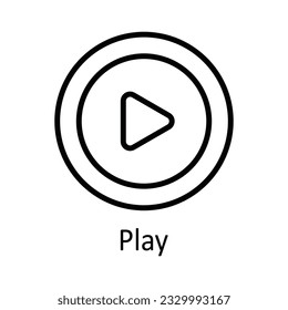 Play Vector  outline Icon Design illustration. Online streaming Symbol on White background EPS 10 File