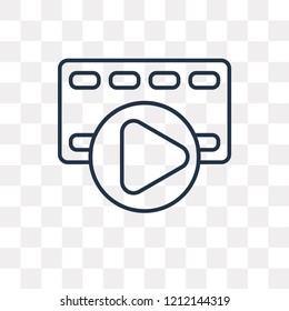 Play vector outline icon isolated on transparent background, high quality linear Play transparency concept can be used web and mobile