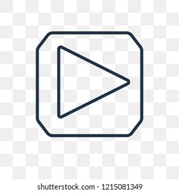 Play vector outline icon isolated on transparent background, high quality linear Play transparency concept can be used web and mobile