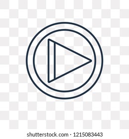 Play vector outline icon isolated on transparent background, high quality linear Play transparency concept can be used web and mobile