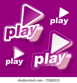 PLAY. Vector sticker set