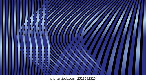 a play of vertical and curved lines with gradient blue colors as a background and compositional inspiration in visual communication design and for other purposes
