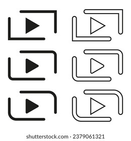 juego de iconos del botón de reproducción de vídeo. Ilustración vectorial. EPS 10.