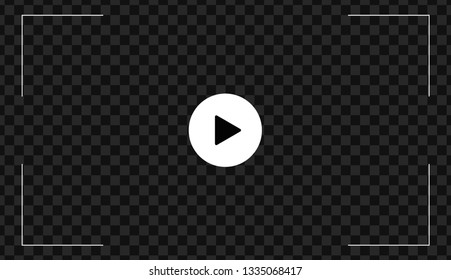 Play video button icon, sign vector isolated on transparent background .