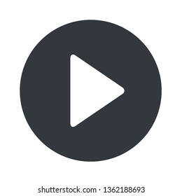 Play video button icon, sign vector isolated on white background .