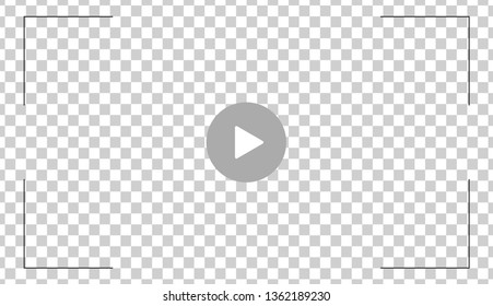 Play video button icon, sign vector isolated on transparent background .