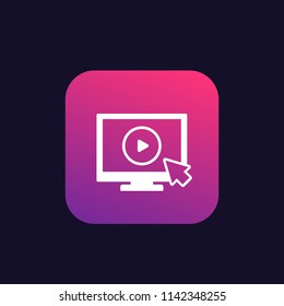 play video button on computer display