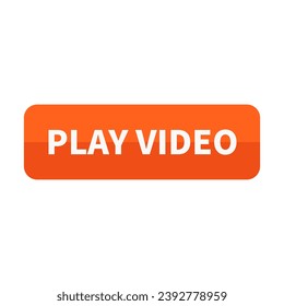 Play Video Button In Orange Rectangle Shape For Advertisement Business Marketing
