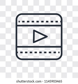Play video button vector icon isolated on transparent background, Play video button logo concept