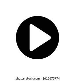 Play video button vector icon in black color