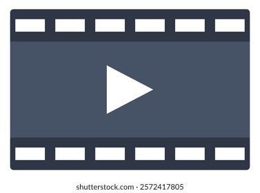 Play video flat icon vector isolated on white background.