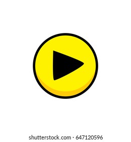 play video game asset menu icon button layer vector art illustration