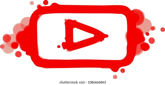 Play Video hand-drawn vector icon