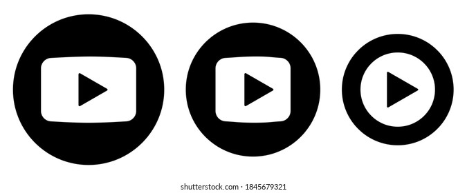 Icono de reproducción de vídeo. Negro diferentes señales de botón vectores aislados en fondo blanco. Ilustración del vector EPS10.