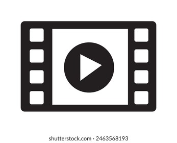 play video icon flat design, movie icon vector illustration