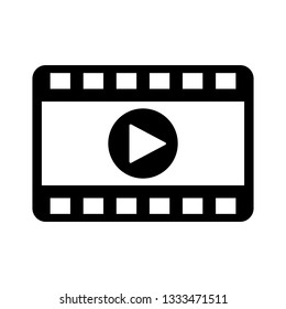 Play video icon in flat style. Movie icon.