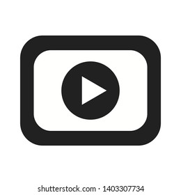 Play Video icon. Flat style. Movie. Vector illustration