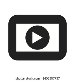 Play Video icon. Flat style. Movie. Vector illustration