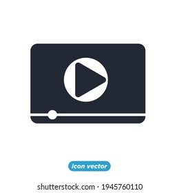 play video icon. hobby watching movie symbol template for graphic and web design collection logo vector illustration