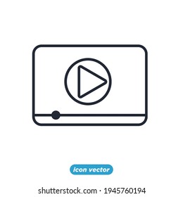 play video icon. hobby watching movie symbol template for graphic and web design collection logo vector illustration