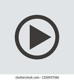 Play Video icon isolated of flat style. Vector illustration.