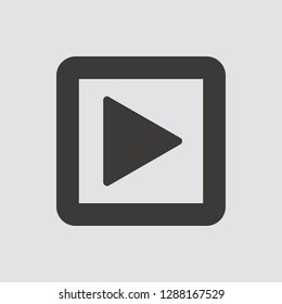 Play Video icon isolated of flat style. Vector illustration.