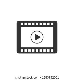 Play Video icon isolated. Flat design. Vector Illustration