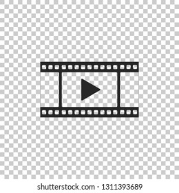 Play Video icon isolated on transparent background. Flat design. Vector Illustration