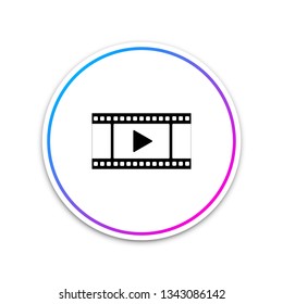 Play Video icon isolated on white background. Circle white button. Vector Illustration