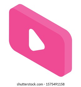 Play video icon. Isometric of play video vector icon for web design isolated on white background