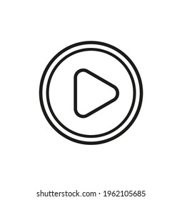 Play video icon with lines. Pay video vector icon.