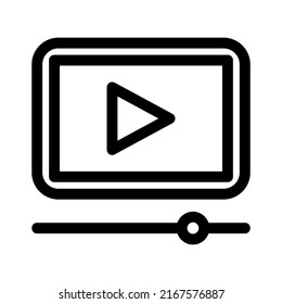 reproducir icono de vídeo o logotipo símbolo de signo aislado ilustración vectorial - iconos vectoriales de estilo negro de alta calidad
