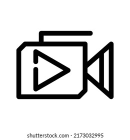 Video-Symbol oder Logo einzeln auf Zeichensymbolen - Vektorgrafik in hoher Qualität, Vektorsymbol in schwarzem Stil
