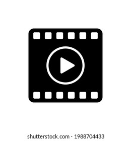 Play video icon, Movie player media button, Isolated vector design illustration