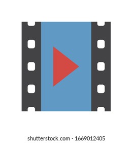 Play Video icon on white background. Vector illustration in trendy flat style. EPS 10.