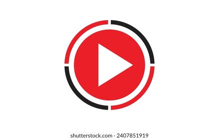 Icono de reproducción de vídeo, botones rojos