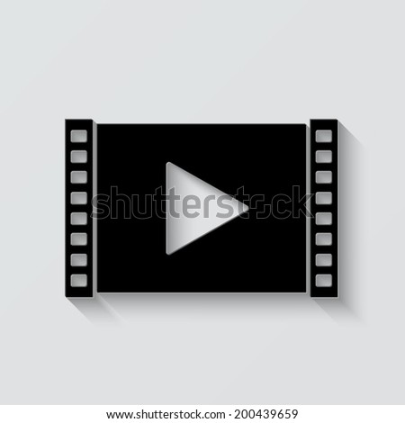 Play video icon - vector illustration with shadow on light background