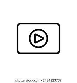 Play video icon vector. Media player illustration sign. Video symbol. Play logo.