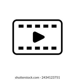 Reproducir vector de icono de vídeo. Ilustración del reproductor multimedia. Símbolo de vídeo. Reproducir logo.