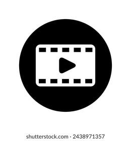 Reproducir vector de icono de vídeo. Ilustración del reproductor multimedia. Símbolo de vídeo. Reproducir logo.