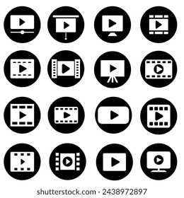 Play video icon vector set. Media player illustration sign collection. Video symbol. Play logo.