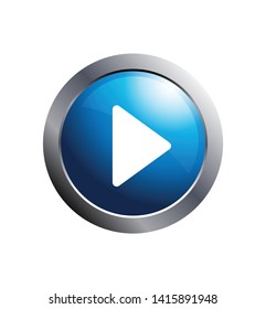 Play video icon. Vector technology web button. Stop symbol.