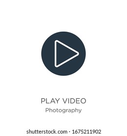 Play video icon vector. Trendy flat play video icon from photography collection isolated on white background. Vector illustration can be used for web and mobile graphic design, logo, eps10
